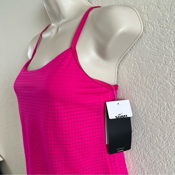 Nike Swim Women's Essential Layered Tankini Mesh Top Pink Size Small - Picture 5 of 14